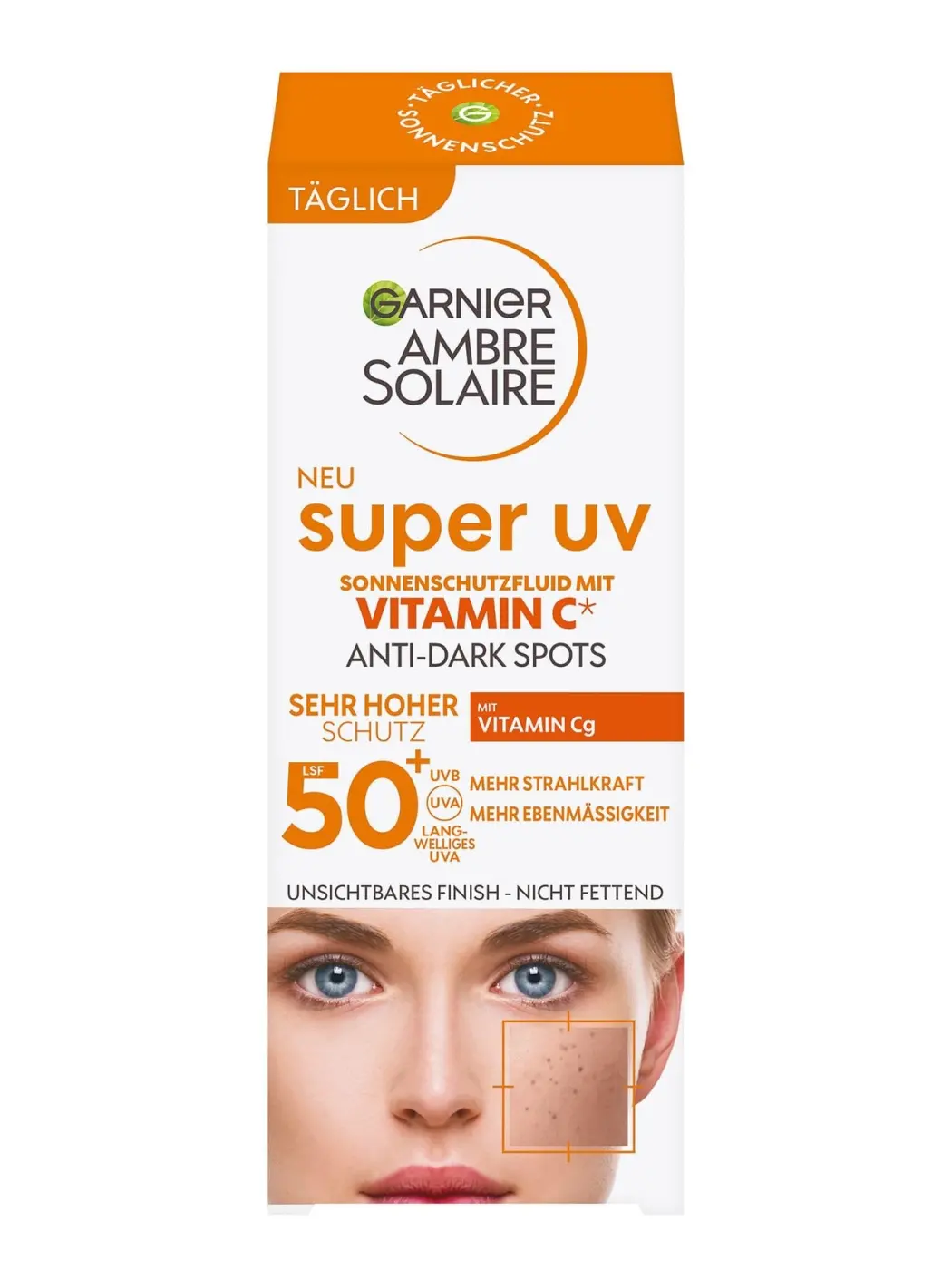 Garnier Ambre Solaire Super UV Fluid SPF 50+ with Vitamin C — product photo